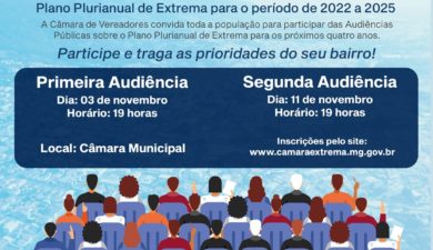 Quarta (3) tem a 1ª edição da Audiência Pública do PPA